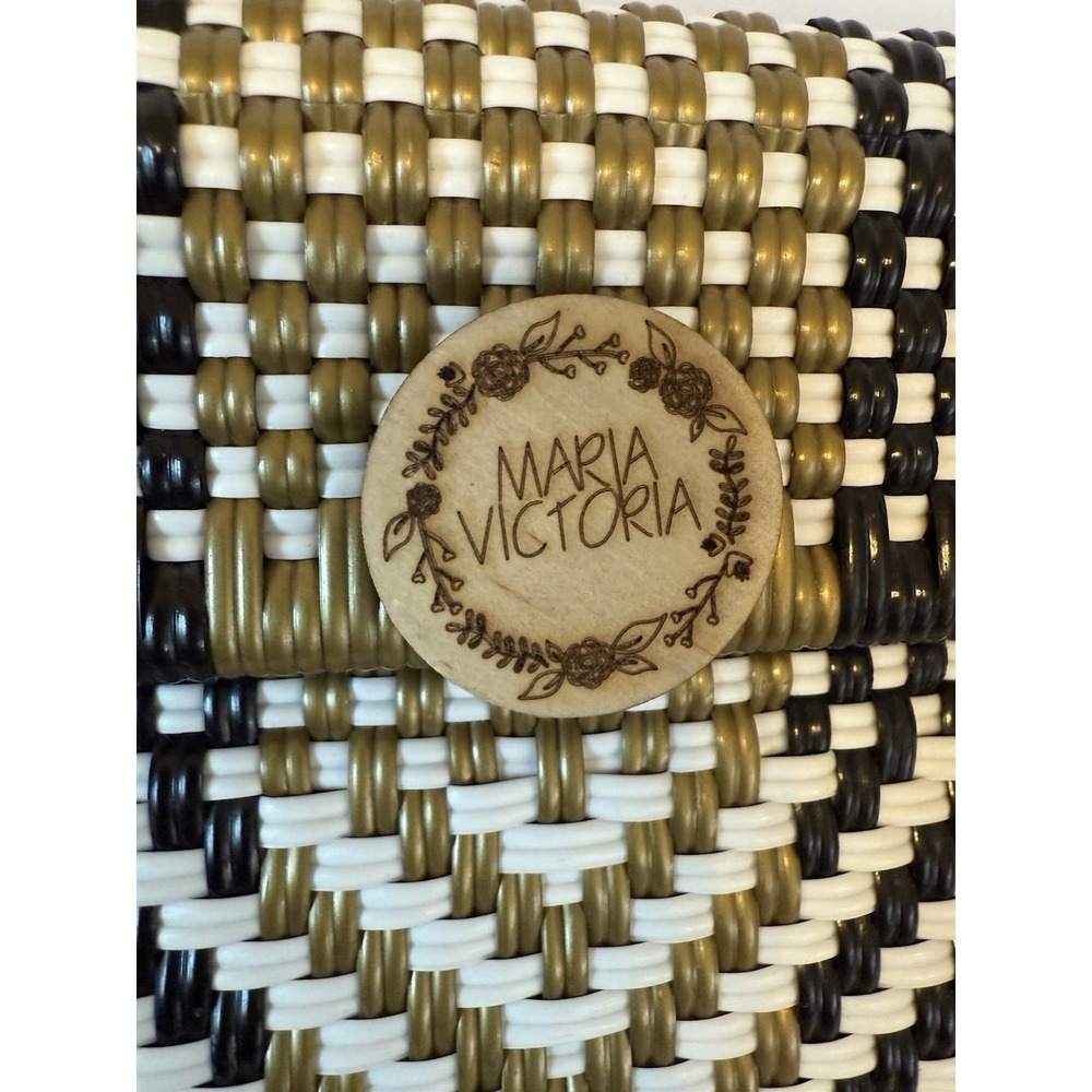 Maria Victoria Womens Woven Clutch Hand Bag Chevron‎ Purse Boho Chic